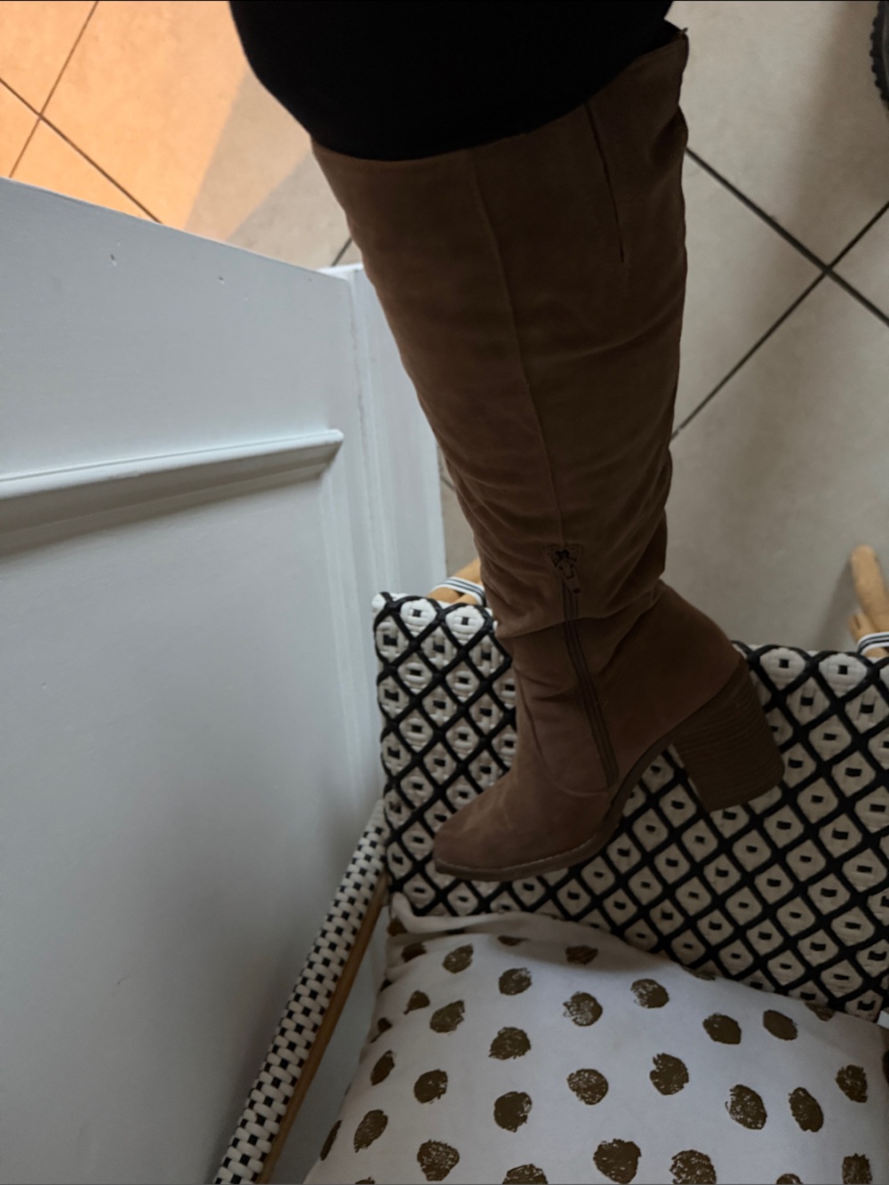 Universal Thread Tall Block Heel Knee-High Boots in Brown